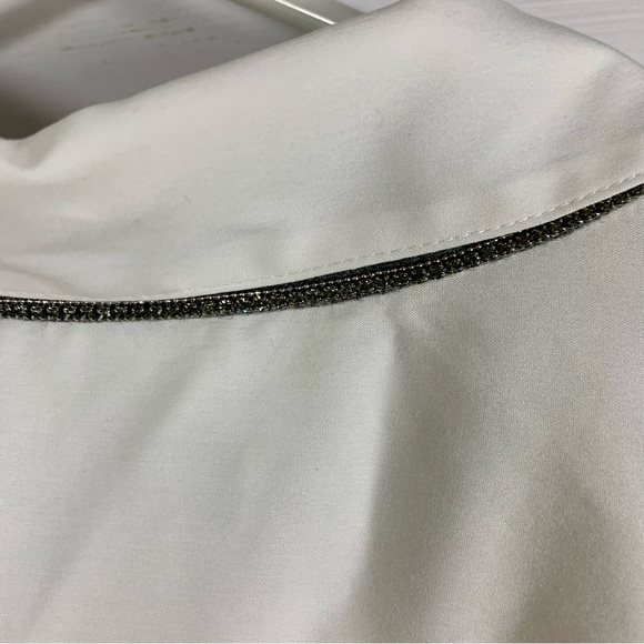 Lafayette 148 Jessie Crystal Oversized‎ White Poplin Shirt Tunic Top Sz XXL EUC - Picture 9 of 15